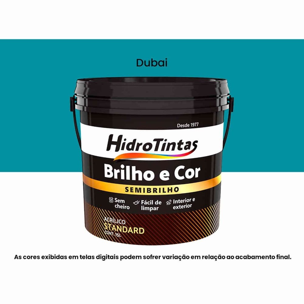 Tinta Acrílica Standard Semibrilho 15l Brilho E Cor Dubai Hidrotintas