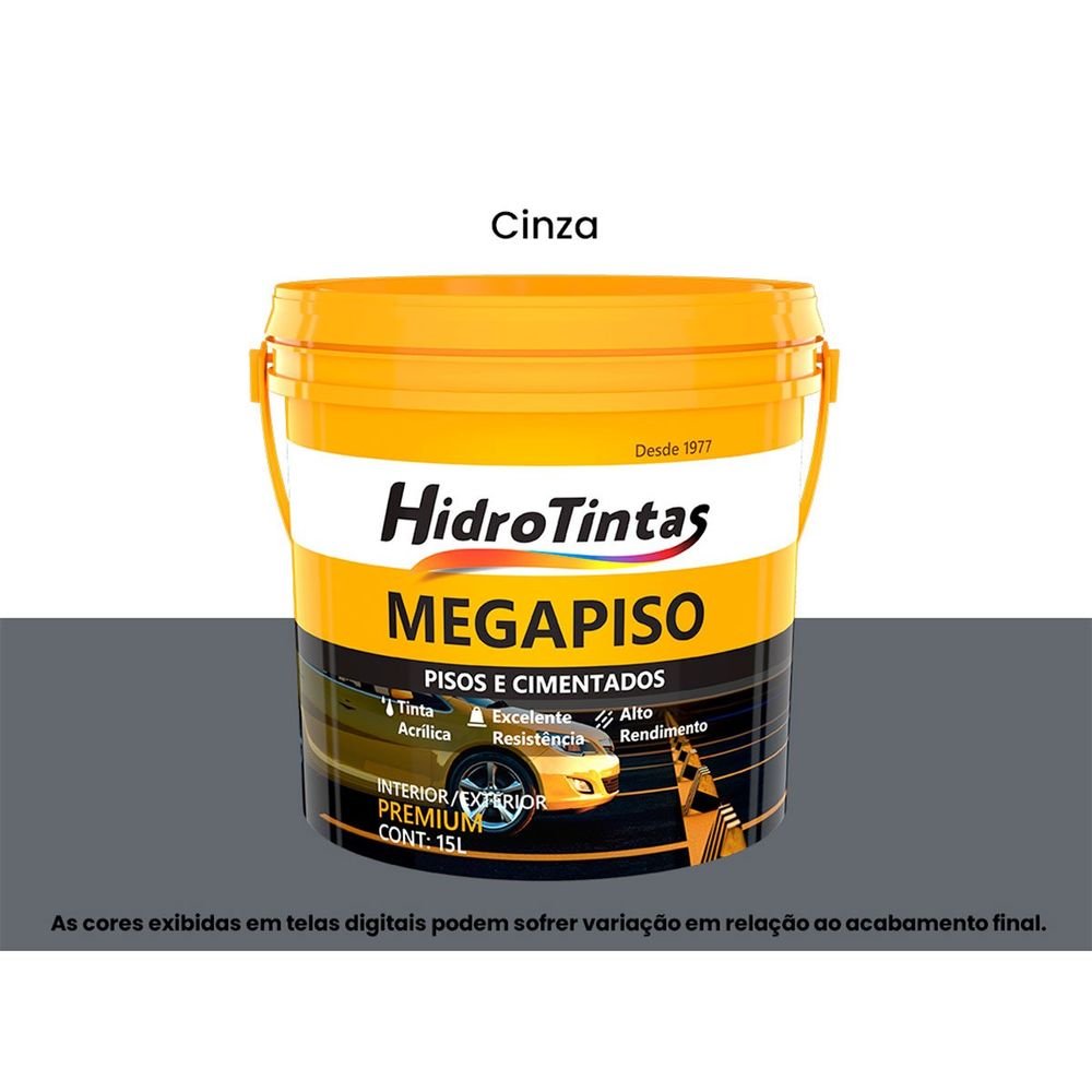 Tinta Acrílica Premium Pisos E Cimentados 15l Megapiso Cinza Hidrotintas