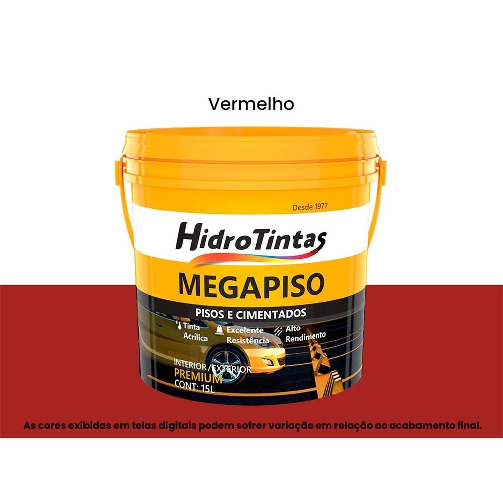 Tinta Acrílica Premium Pisos E Cimentados 15l Megapiso Vermelho Hidrotintas