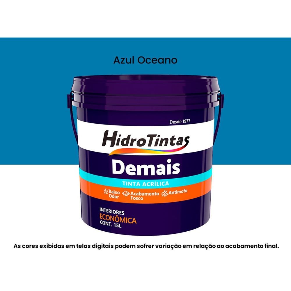 Tinta Acrílica Econômica Fosca 15l Demais Azul Oceano Hidrotintas