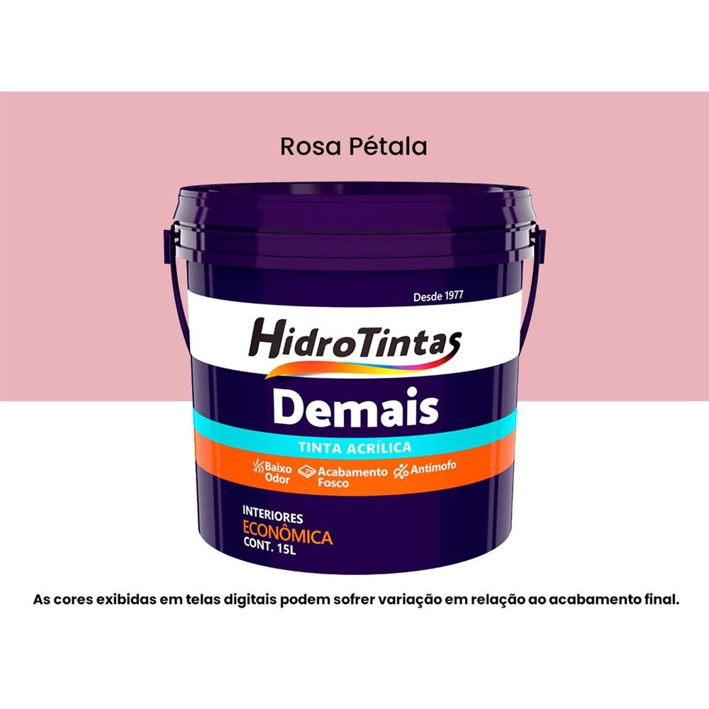 Tinta Acrílica Econômica Fosca 15l Demais Rosa Petala Hidrotintas