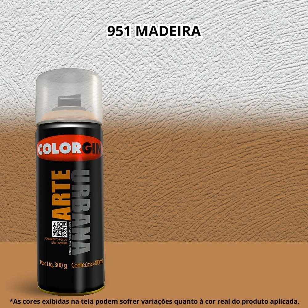 Tinta Spray Arte Urbana 400ml 951 Madeira Colorgin