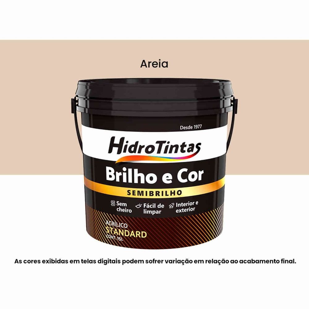 Tinta Acrílica Standard Semibrilho 15l Brilho E Cor Areia Hidrotintas