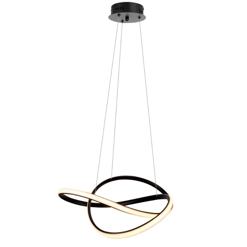 Pendente Led Space Saturno Bivolt 3000k Luz Branco Quente 50w Preto Bronzearte