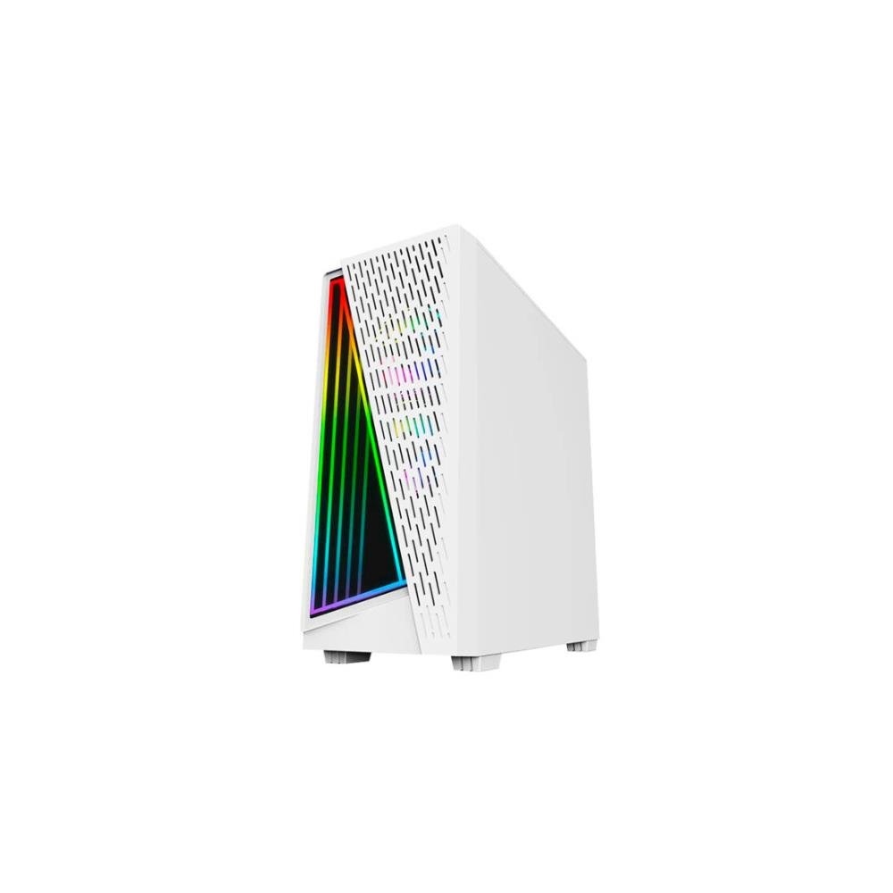 Gabinete Gamer BRX White Neon, ATX, Lateral em Vidro Temperado, LED RGB, 3 Fans, Branco - CA-032WH