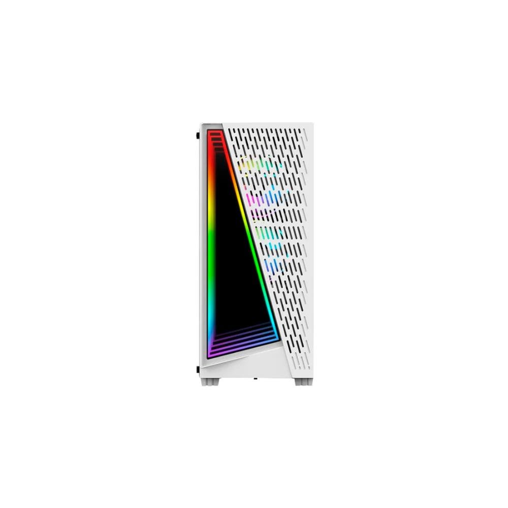 Gabinete Gamer BRX White Neon, ATX, Lateral em Vidro Temperado, LED RGB, 3 Fans, Branco - CA-032WH