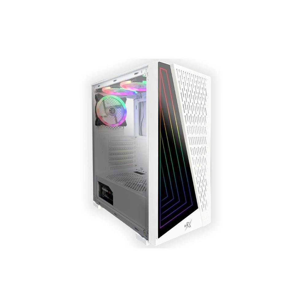 Gabinete Gamer BRX White Neon, ATX, Lateral em Vidro Temperado, LED RGB, 3 Fans, Branco - CA-032WH