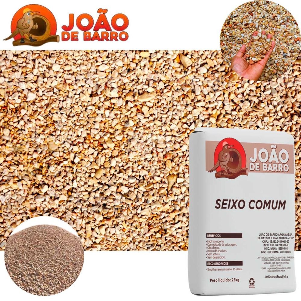 Seixo Ensacado Embalagem Plástica 25kg João De Barro