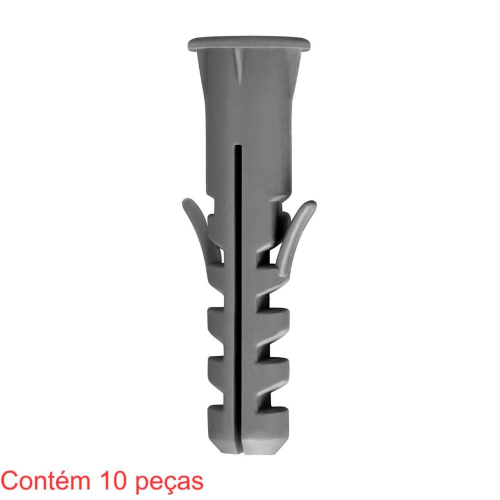 Bucha Plástica Sf Com Aba 6mm 10 Peças Sforplast
