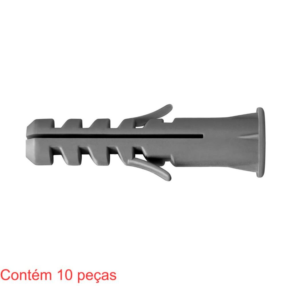 Bucha Plástica Sf Com Aba 6mm 10 Peças Sforplast