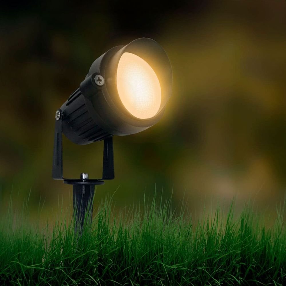 Espeto Led Jardim Bivolt 5w 3000k Luz Branca Quente Ip65 Preto Bronzearte