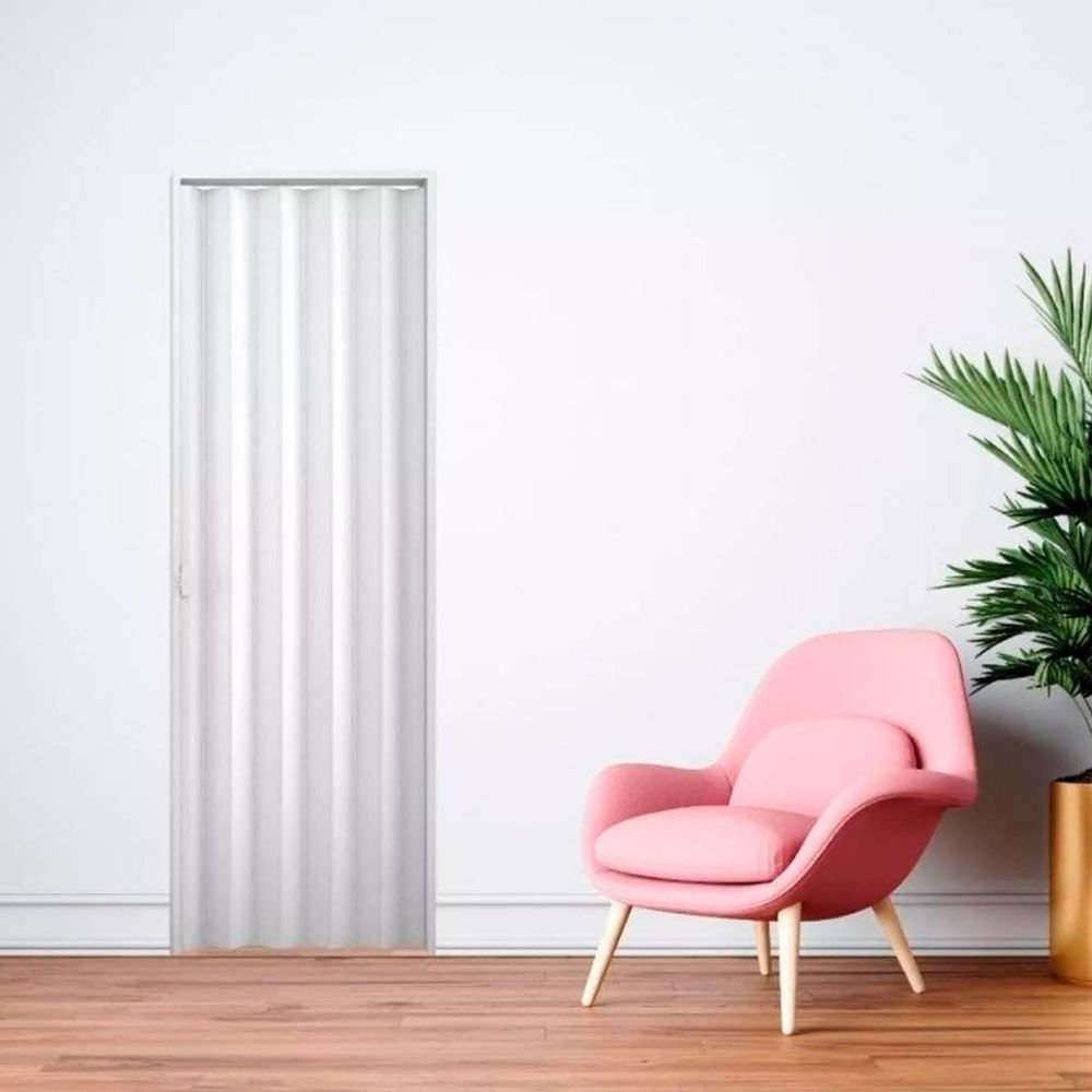 Porta Sanfonada Pvc 60cm X 2100cm Branca Plasbil