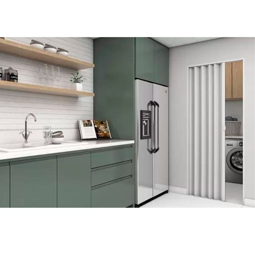 Porta Sanfonada Pvc 60cm X 2100cm Branca Plasbil