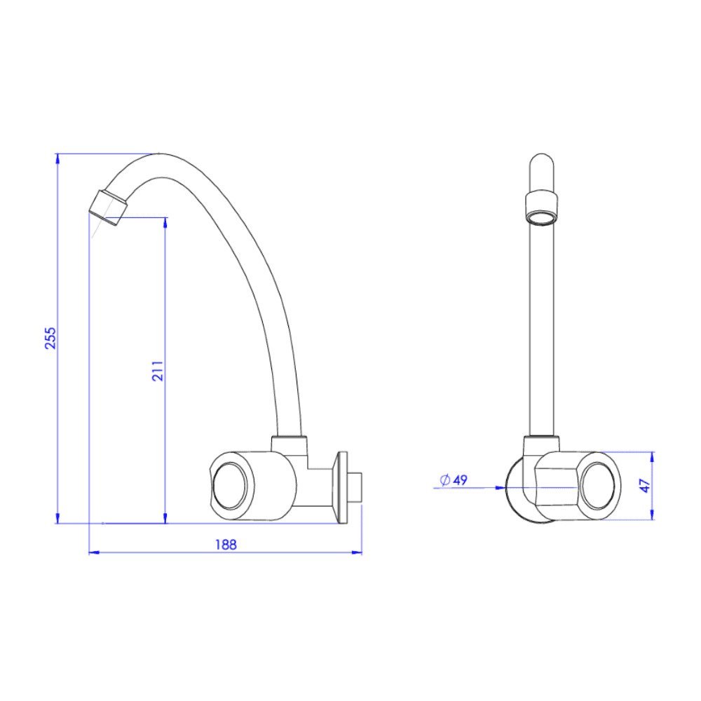 Torneira De Parede Para Cozinha Light Bica Móvel 9858-c80 Marchezan