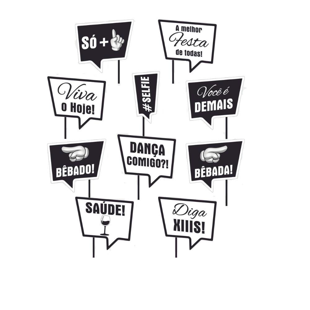 Placas Divertidas Para Festa Modelo 01 - Pacotinho Com 10 Placas