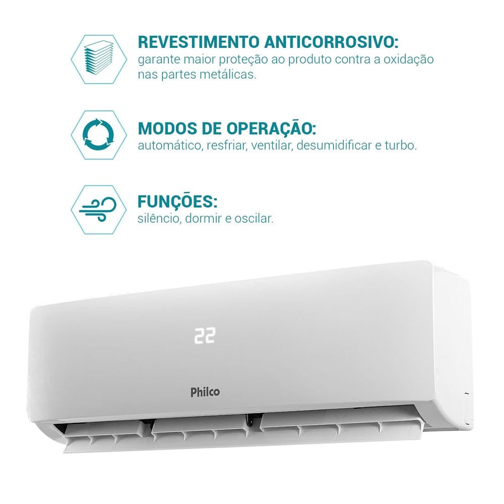 Ar Condicionado Split Hi Wall Philco 9000 BTU/h Frio PAC9FI ¿ 220 Volts