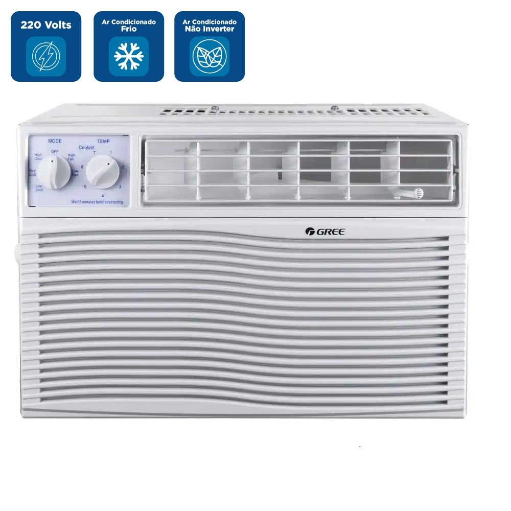 Ar Condicionado Janela Gree 21000 BTU/h Frio Mecânico GJC21BM - 220 Volts