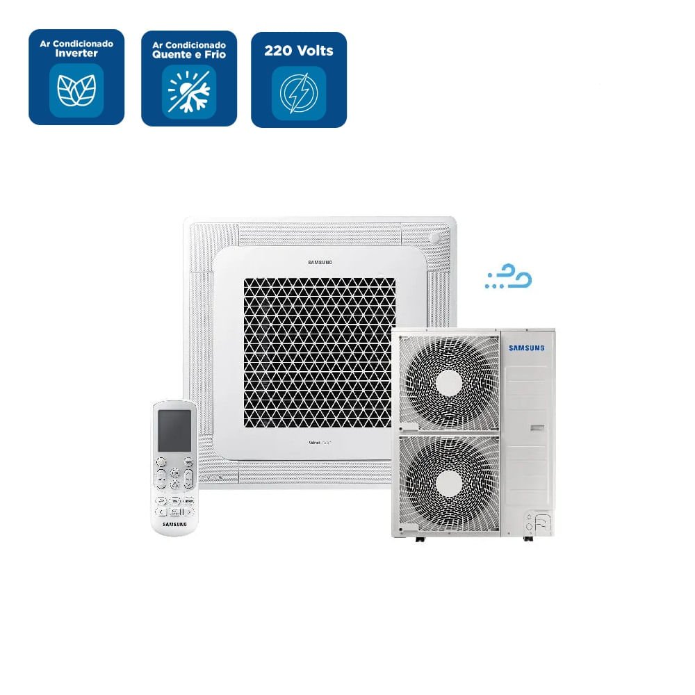 Ar Condicionado Split Cassete Inverter Samsung 54000 BTU/h Quente e Frio Monofásico AC060DN4DKG/AZ ¿ 220 Volts