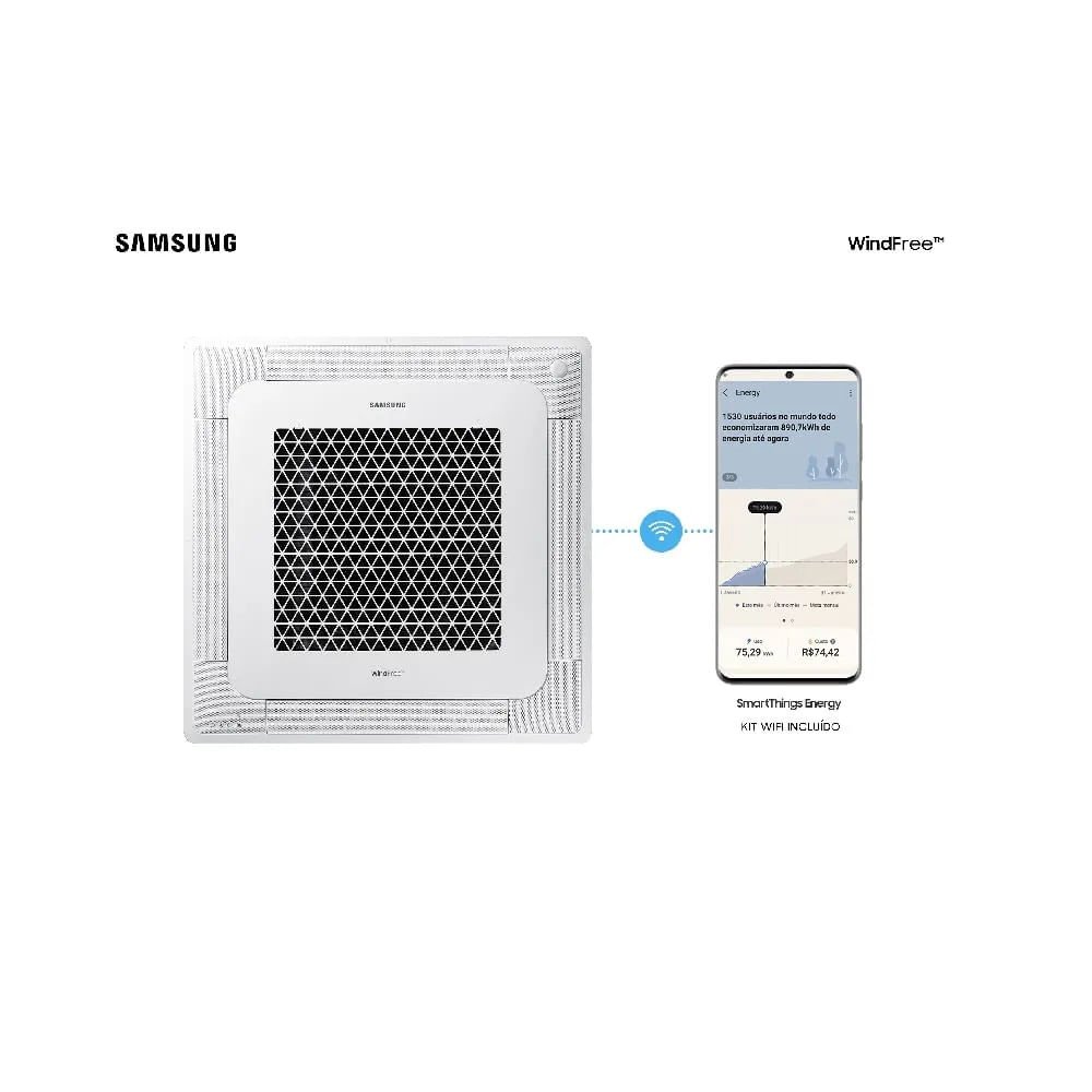 Ar Condicionado Split Cassete Inverter Samsung 54000 BTU/h Quente e Frio Monofásico AC060DN4DKG/AZ ¿ 220 Volts