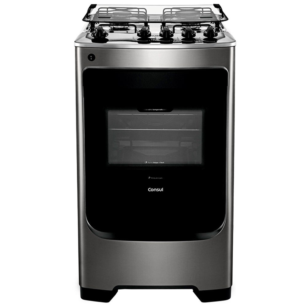Fogão de Piso Consul 4 Bocas CFO4NARUNA, Inox, Bivolt