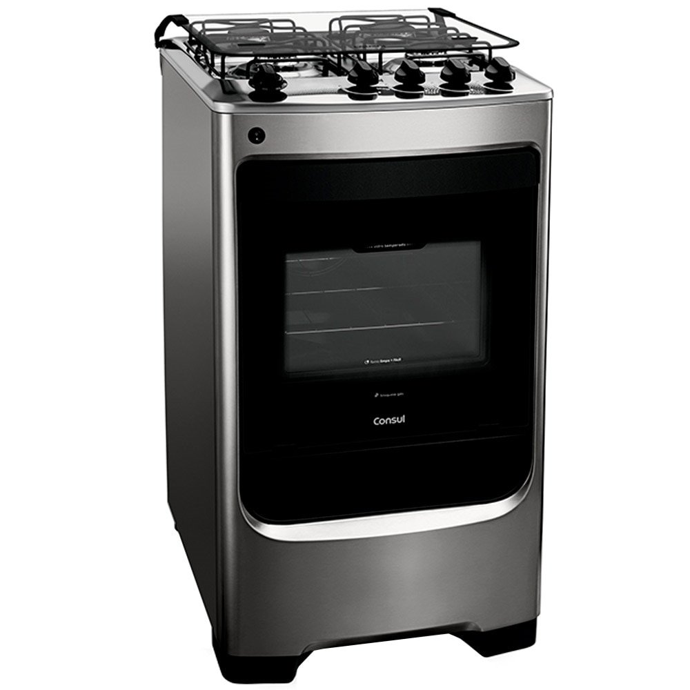 Fogão de Piso Consul 4 Bocas CFO4NARUNA, Inox, Bivolt