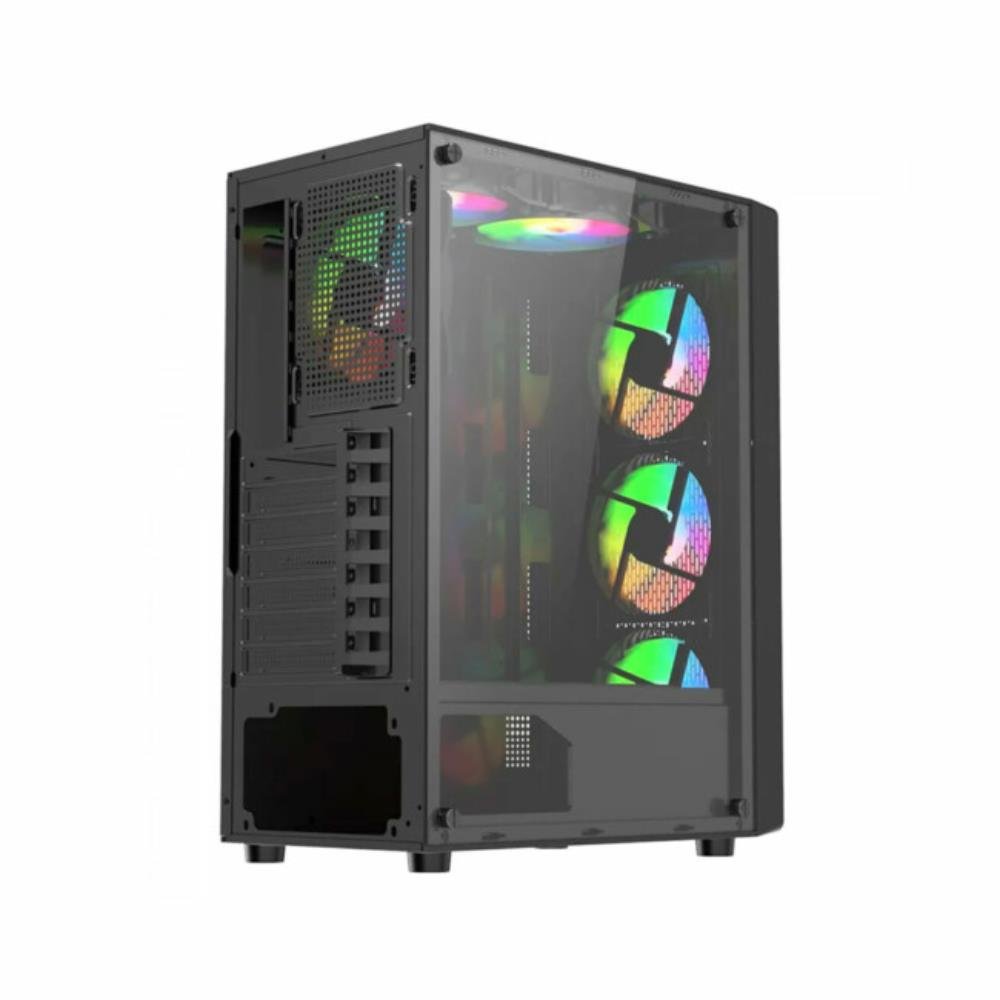 Gabinete Gamer Liketec Storm ARGB, Mid Tower, Vidro Temperado, Preto, com 3 Fans, sem Fonte, 2088