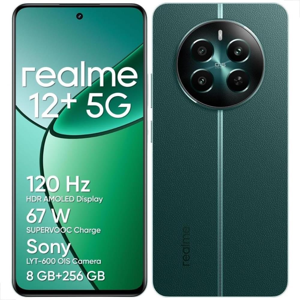 Smartphone Realme 12+ 5G Dual SIM 512 GB 12GB RAM Tela 6.72 Verde