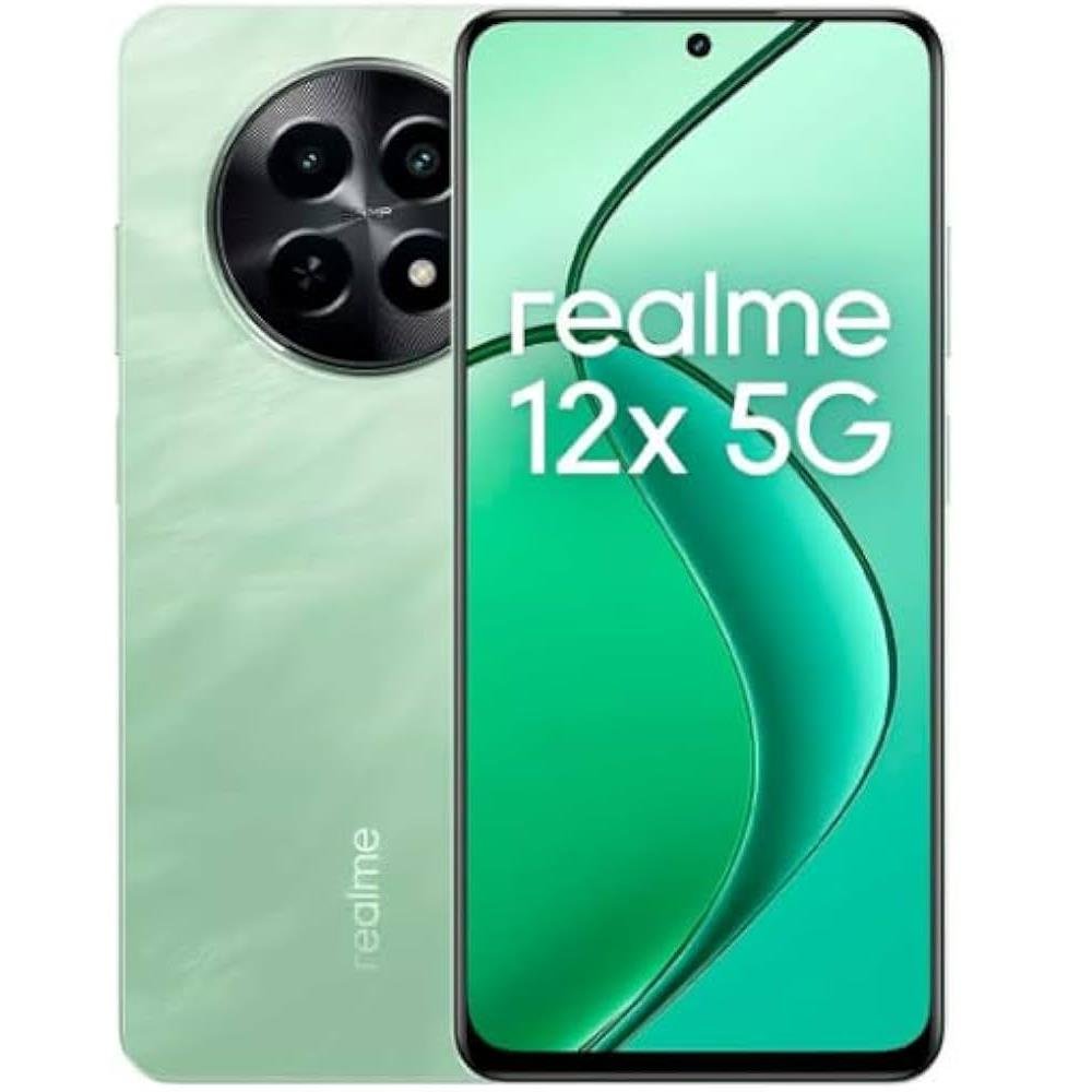 Smartphone Realme 12x 5G 256GB 8GB RAM Câmera de 50MP Tela de 120Hz Dual Sim Verde