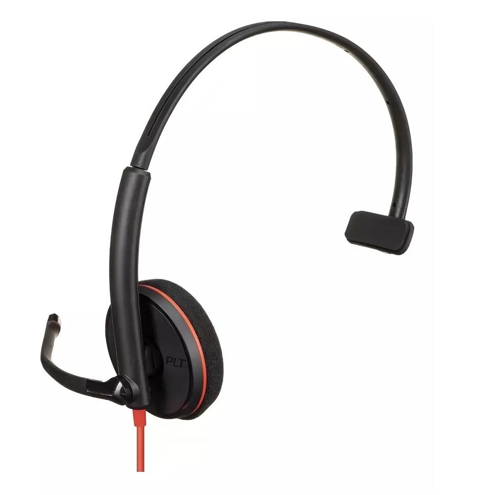 Fone Headset Usb-C Poly Blackwire C3210 Monoauricular + Adaptador Para Usb-A 8x214aa