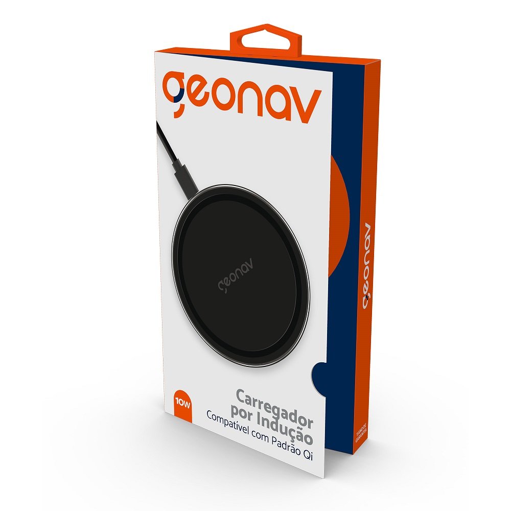 Carregador Por Indução Qi10wg0, Preto, Compativel Com Padrão Qi, Geonav