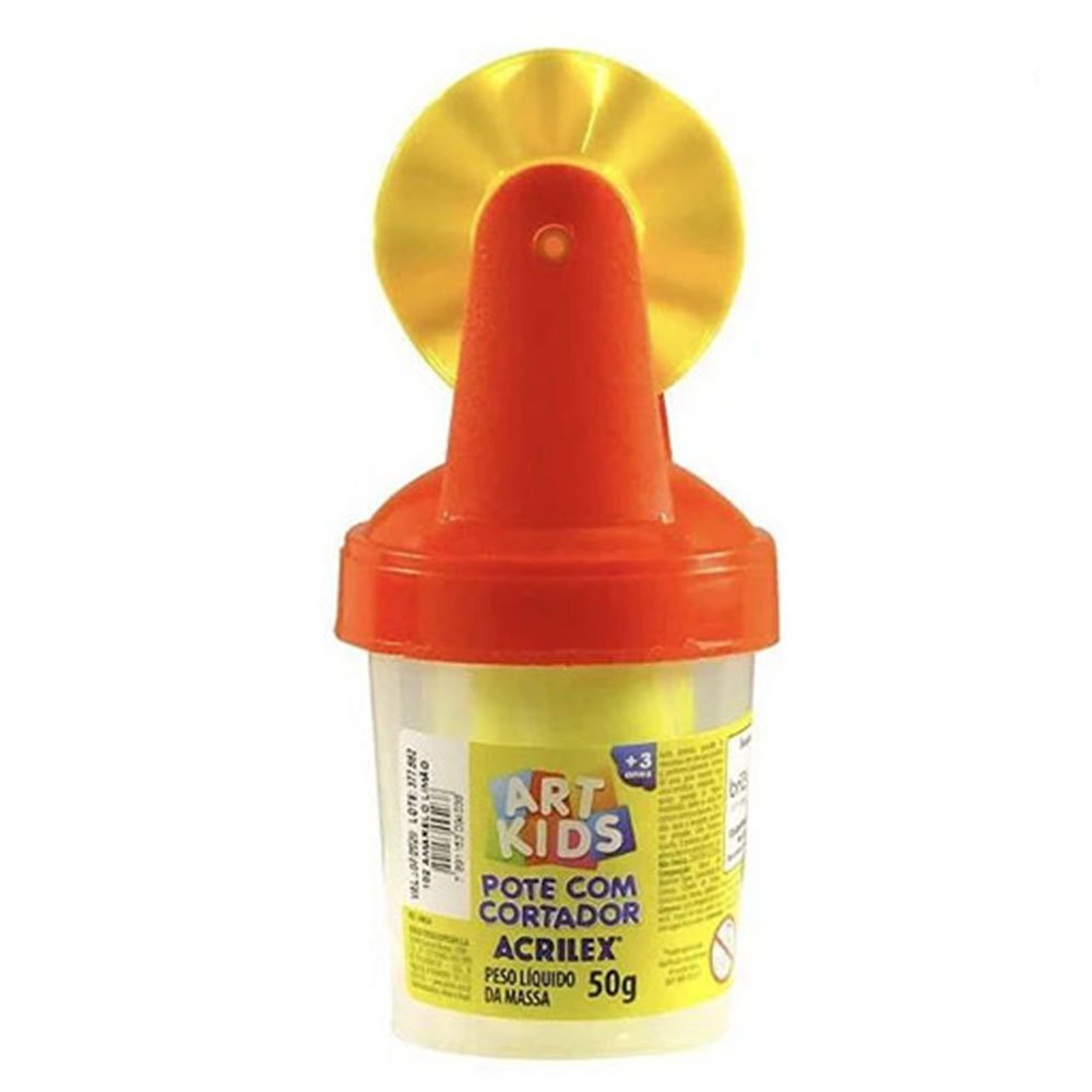 Pote Massinha Com Cortador Ondulado 50g Acrilex