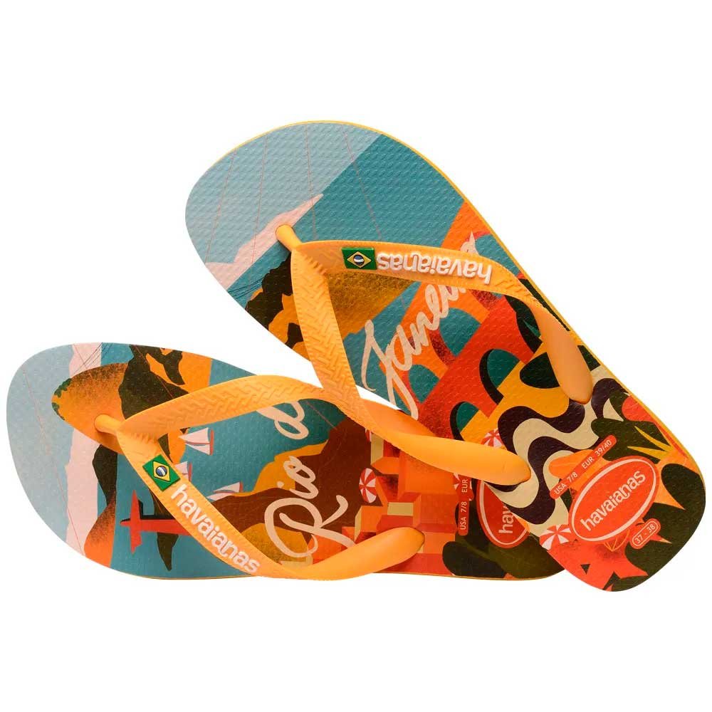 Havaianas Top Postcard 1740 Amarelo Pop 37/38 Com 12 Pares