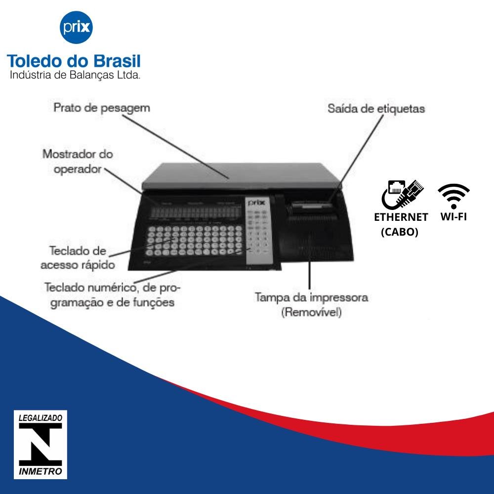 Balança Eletrônica Toledo Prix Modelo Prix 5 plus 32kg Wifi