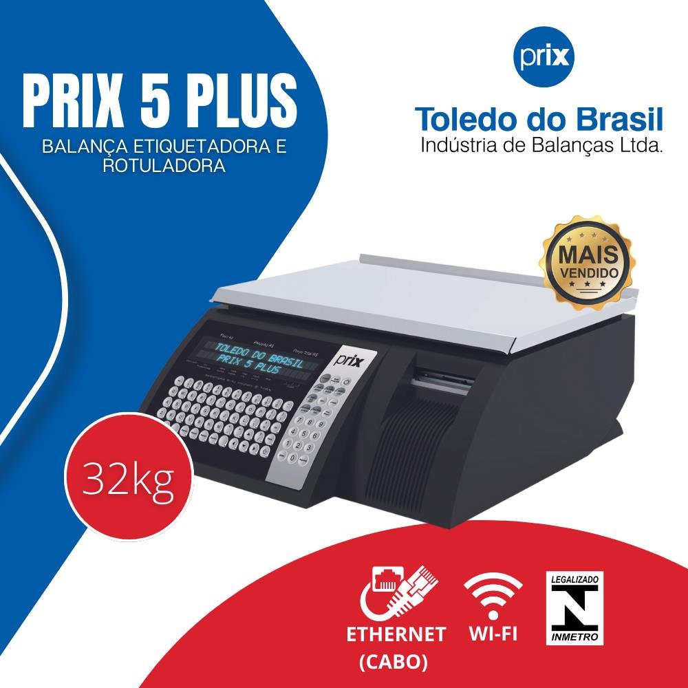 Balança Eletrônica Toledo Prix Modelo Prix 5 plus 32kg Wifi