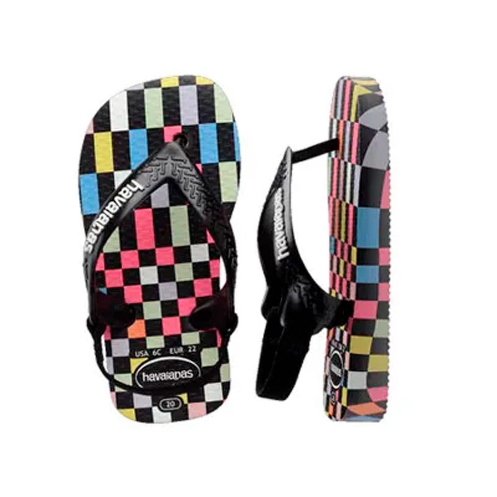 Havaianas Baby Check 0128 Branco Preto 20 Com 12 Pares