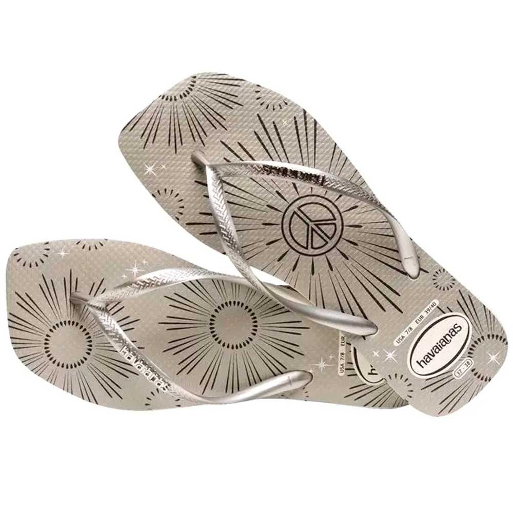 Havaianas Slim Square Metallic Party 0001 Branco 33/34 Com 12 Pares