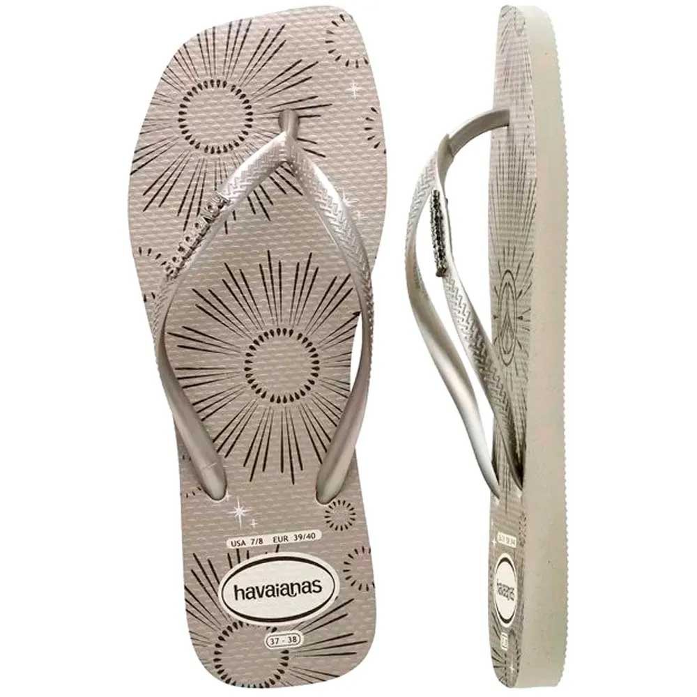 Havaianas Slim Square Metallic Party 0001 Branco 33/34 Com 12 Pares