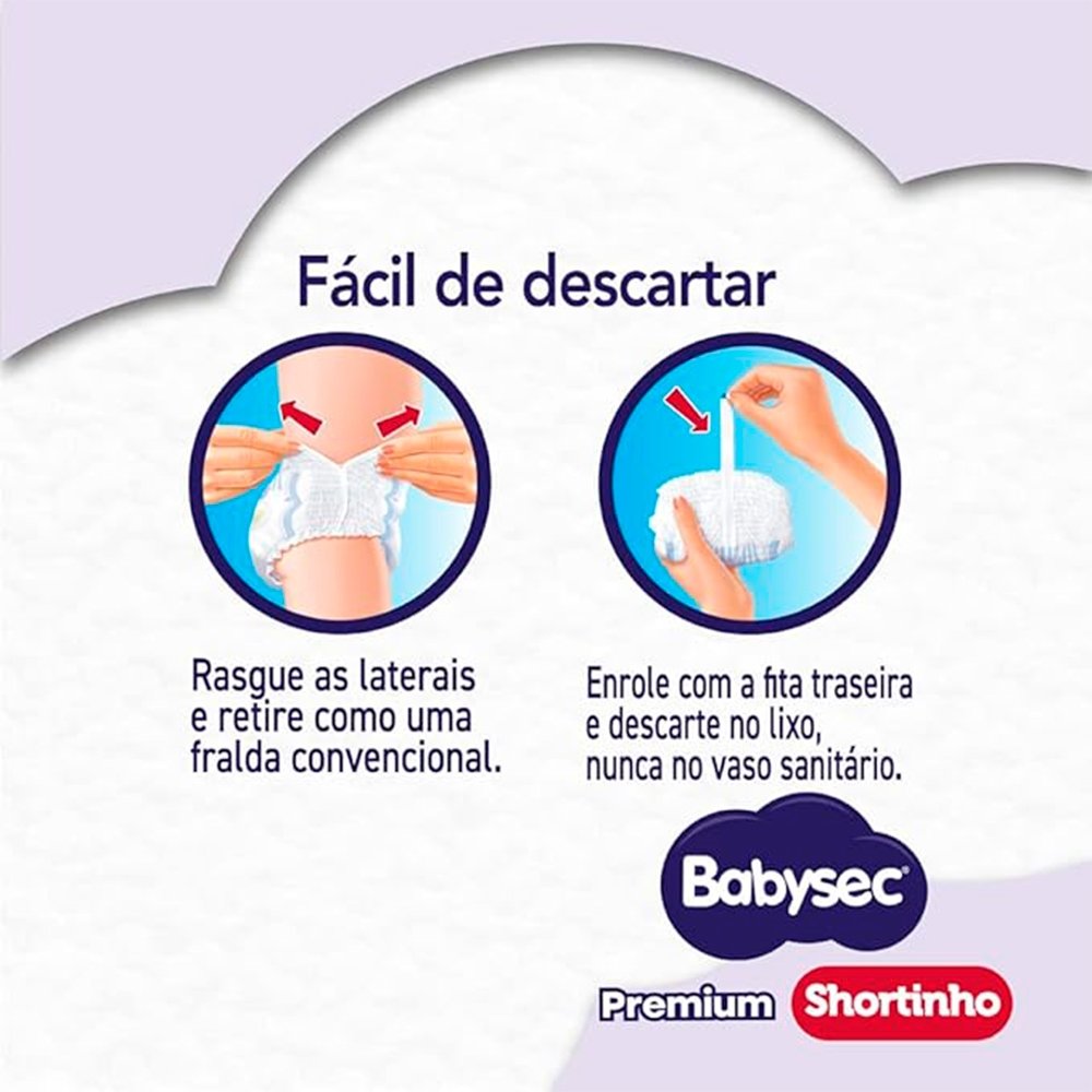 Fralda Descartável Babysec Shortinho Mega Tamanho XXG  - 6 Pacote com 20 Fraldas - Total 120 Tiras