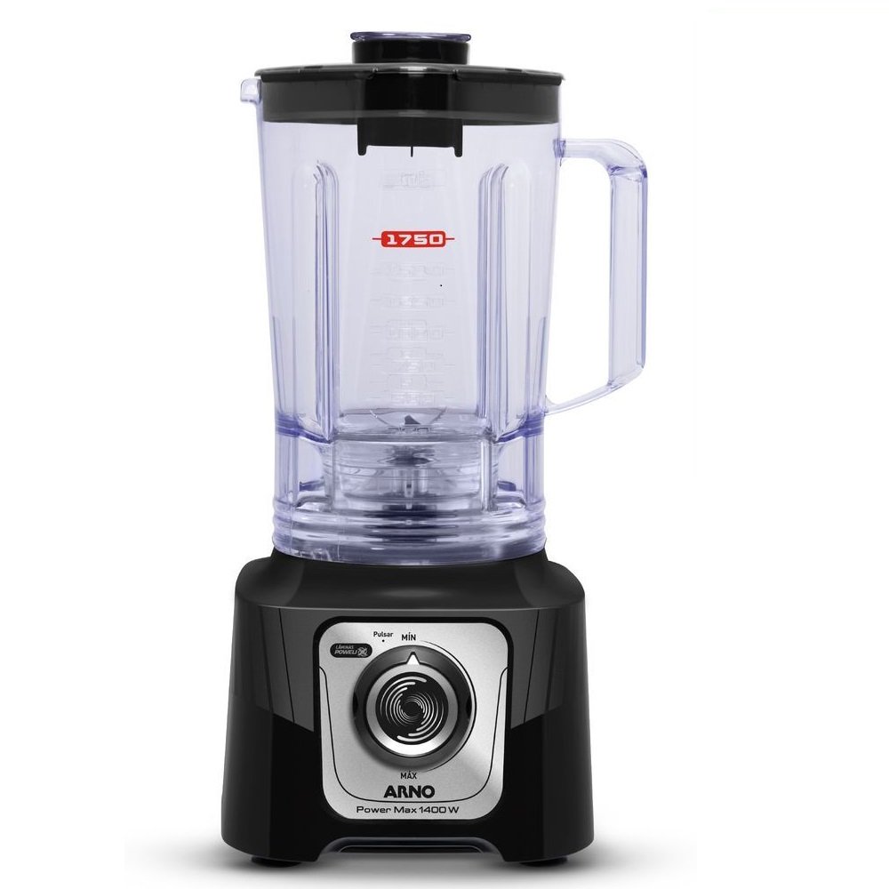 Liquidificador Arno LN65 Power Max San Cristal - 15 Velocidades + Pulsar, 3,1 Litros, 1400W, Preto, 220V