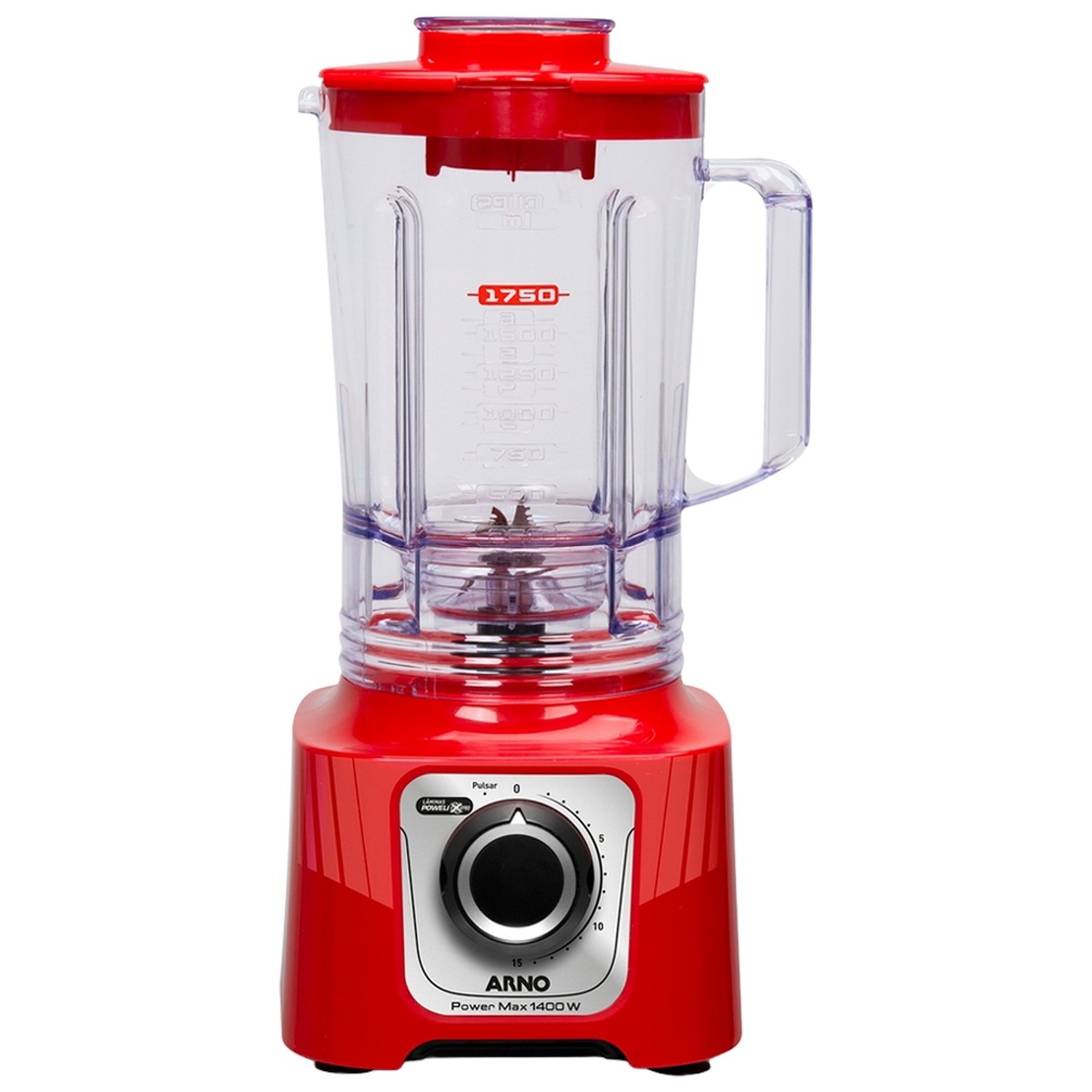 Liquidificador Arno LN63 Power Max San Cristal - 15 Velocidades + Pulsar, 3,1 Litros, 2200W Vermelho, 110V