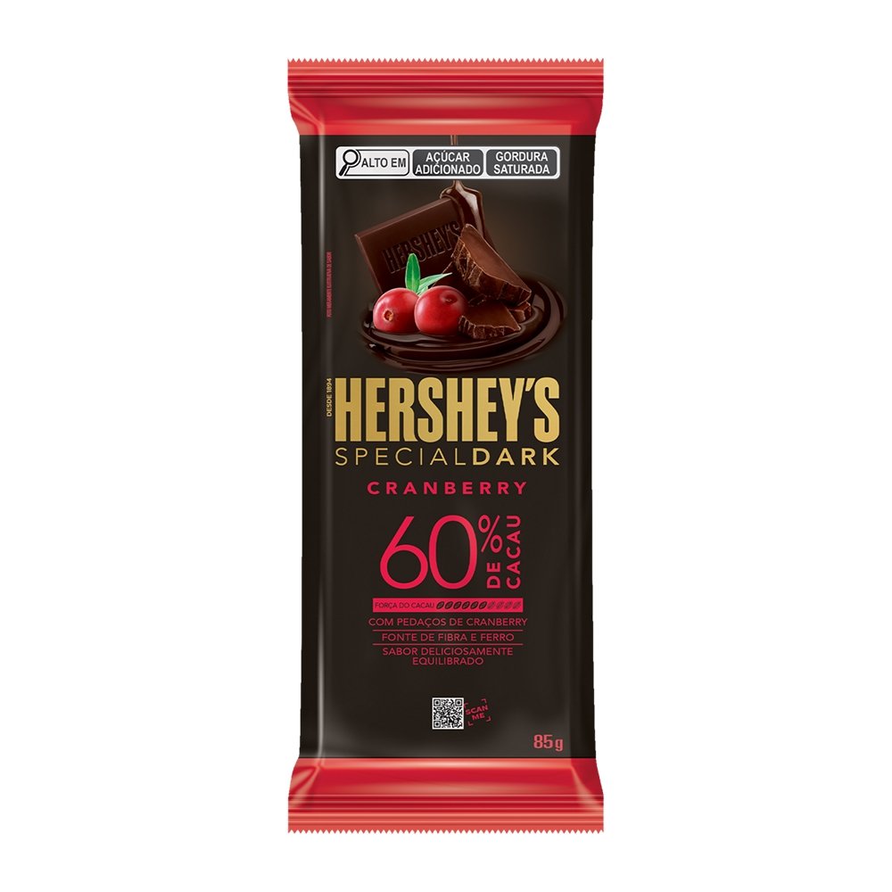 Chocolate Hershey's Special Dark Cranberry 85g - Embalagem com 17 Unidades