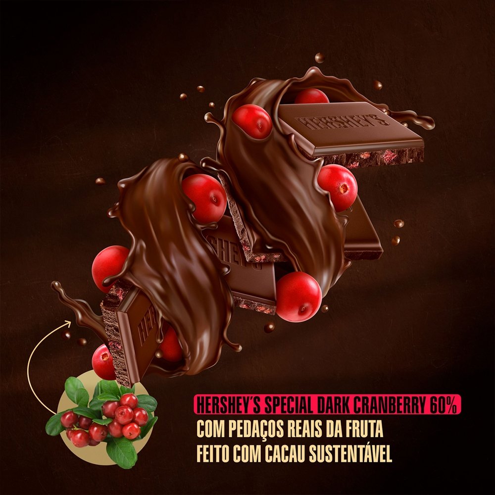 Chocolate Hershey's Special Dark Cranberry 85g - Embalagem com 17 Unidades