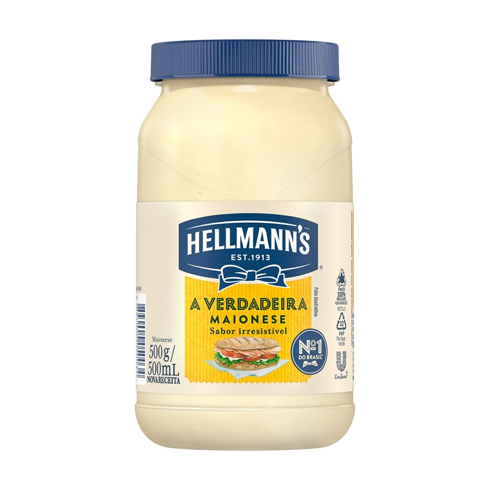 Maionese Hellmann's 500g - Embalagem com 12 Unidades (Leve 12 Pague 11)