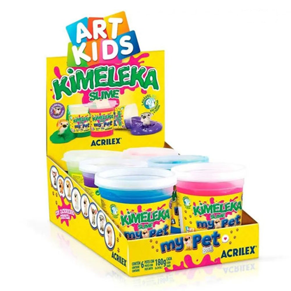 Slime Kimeleka My Pet 180g N°5886 Acrilex Cores Sortidas