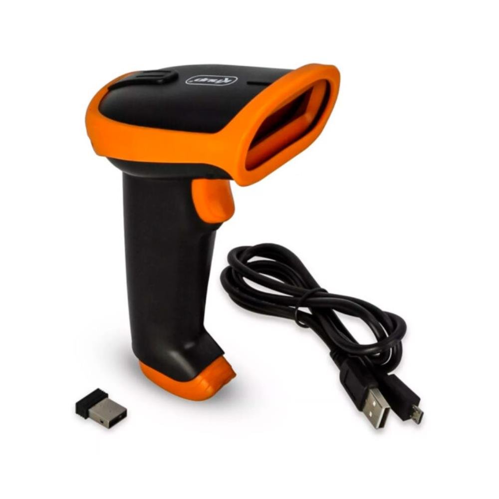 Leitor de Código de Barras Sem Fio Knup, Bateria de 2000mAh, Código 1D, com Conexão USB, KP-1018A