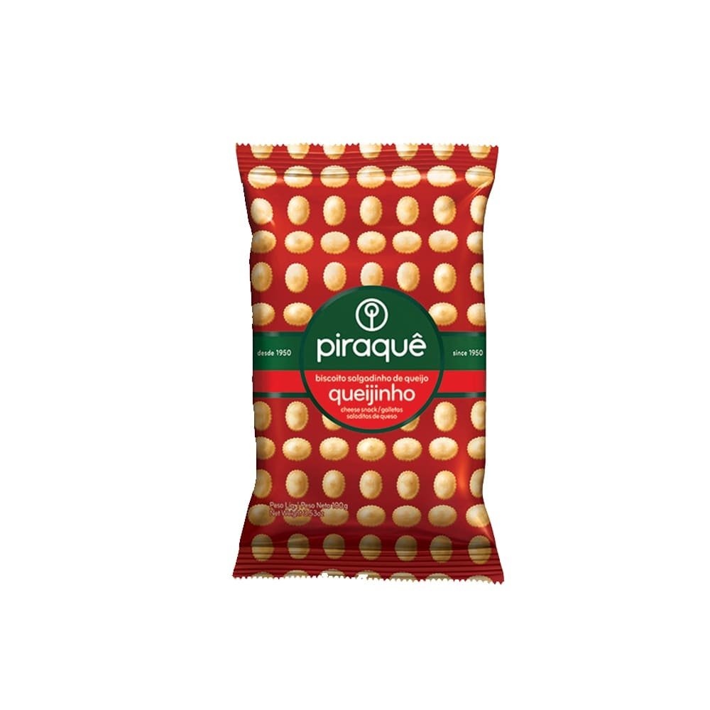 Biscoito Salgadinho Piraquê Queijo 100g Embalagem com 20 Unidades