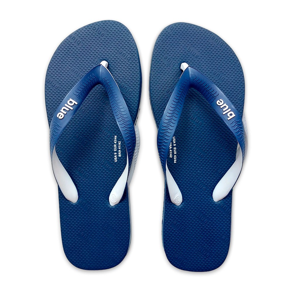 Chinelo Blue Masculino Two-Color Marinho Filete Branco 43/4