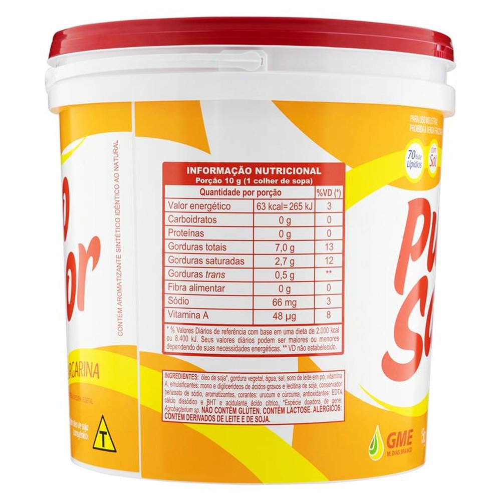 Margarina 70% Lipidios Puro Sabor Balde 15kg