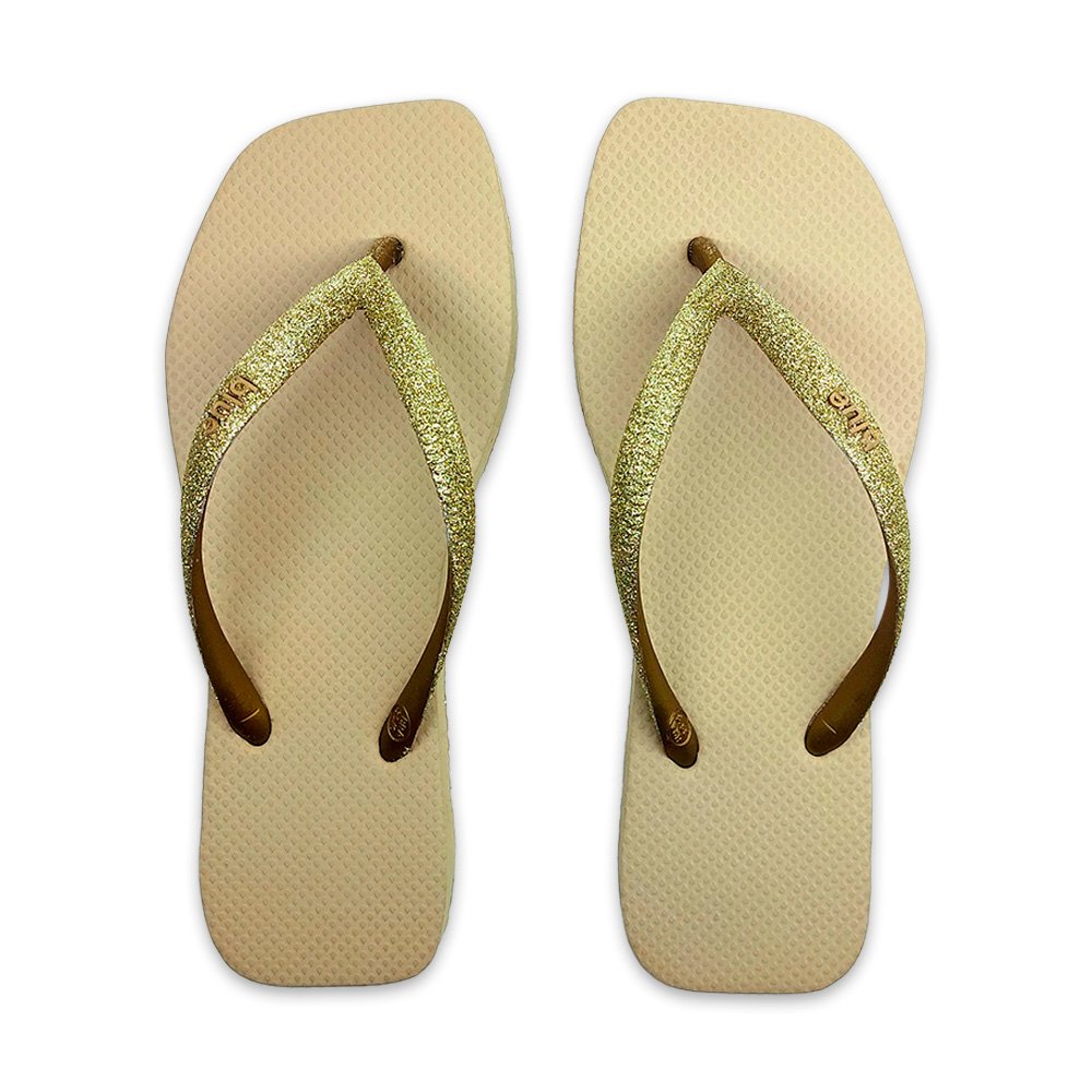 Chinelo Blue Feminino Square Light Night Bege Escuro 33/4