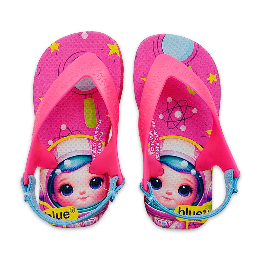 Chinelo Blue Baby Mini Astronauta Pink 21/2
